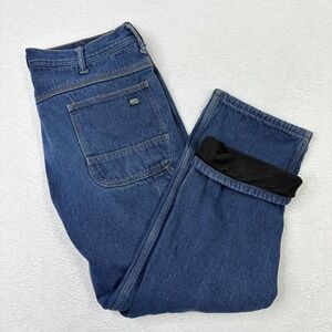 Key Mens Fleece Lined Carpenter Jeans Blue Denim Work Pants 38x30 FS.1126